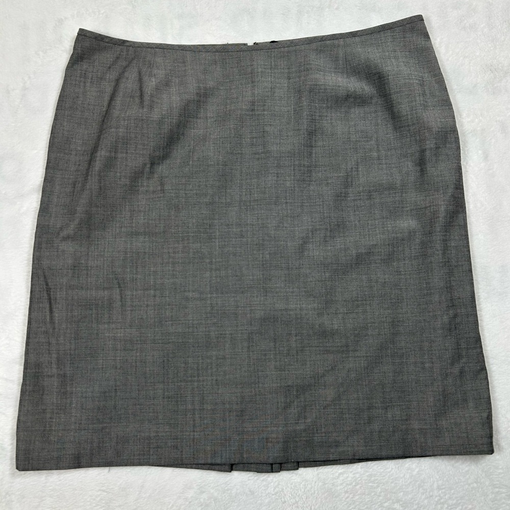 Wool Blend Gray Formal Skirt Women’s 20W Work Career Office Pintuck